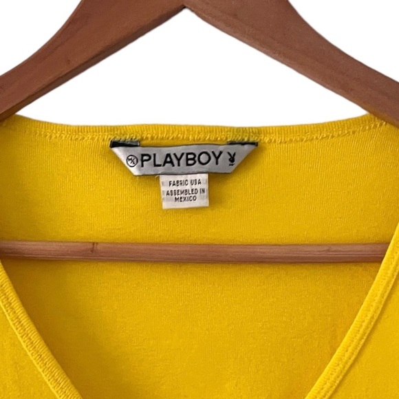 Playboy bunny yellow v neck top 💛​ - Picture 3 of 3